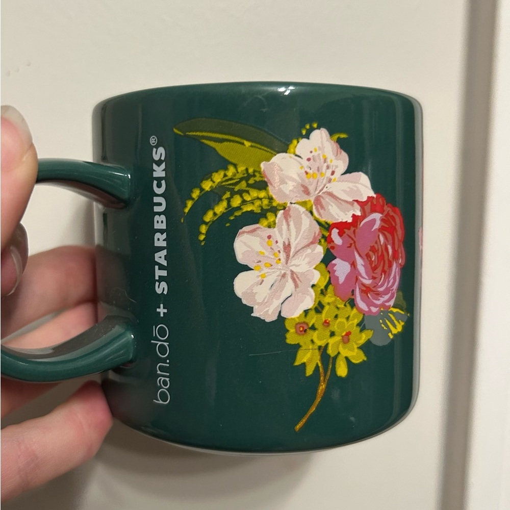 Starbucks Floral Green Mug